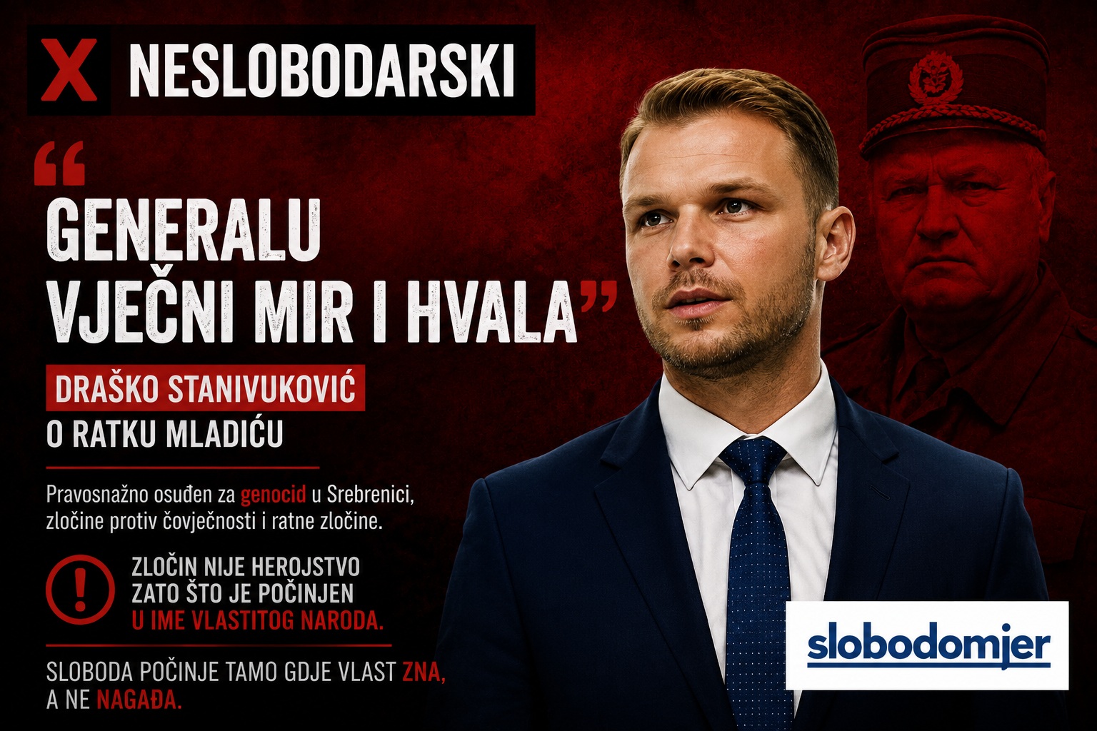 Stanivuković veliča Mladića nakon smrti: „Vječni mir i hvala“ osuđeniku za genocid